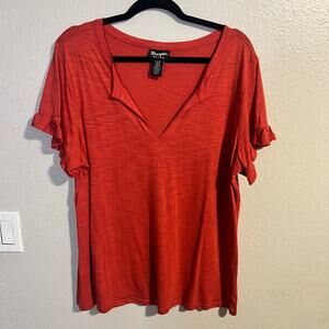Wrangler Ruffle Sleeve T-Shirt Size Large